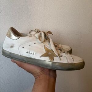 Golden Goose Superstar Sneakers White & Gold Size 39 Women’s